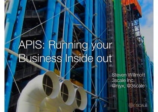 APIS: Running your
Business Inside out
Steven Willmott
3scale Inc.
@njyx, @3scale
 