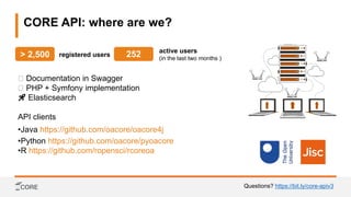 Access the world’s research outputs through the CORE API | PPT