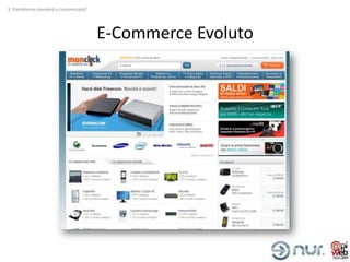 3. Piattaforma standard o customizzata?




                                          E-Commerce Evoluto
 