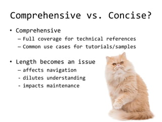 Documenting APIs: Sample Code and More (with many pictures of cats) | PPTX