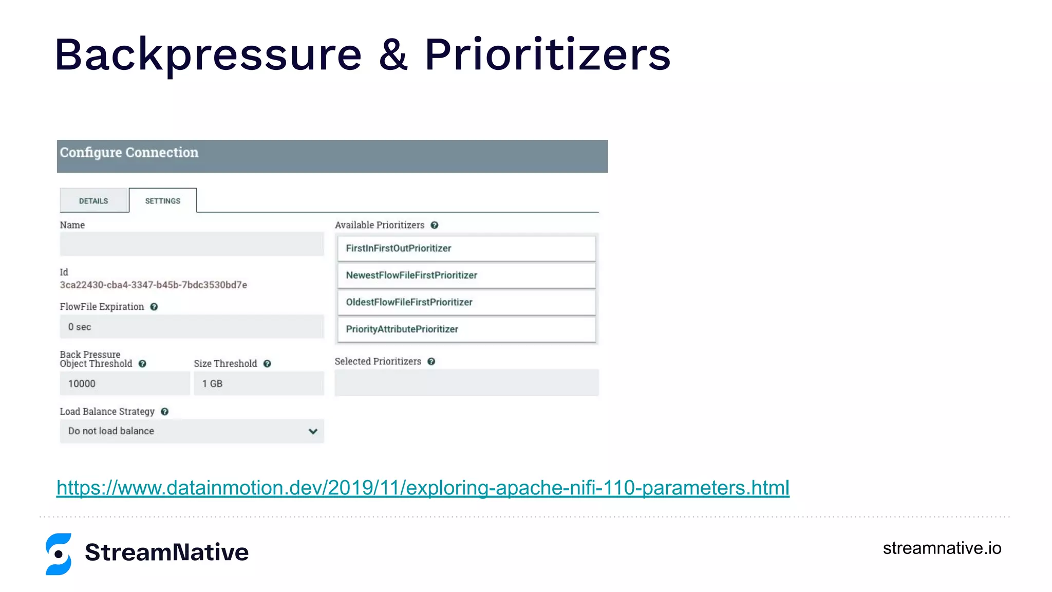 streamnative.io Backpressure & Prioritizers https://www.datainmotion.dev/2019/11/exploring-apache-nifi-110-parameters.html 