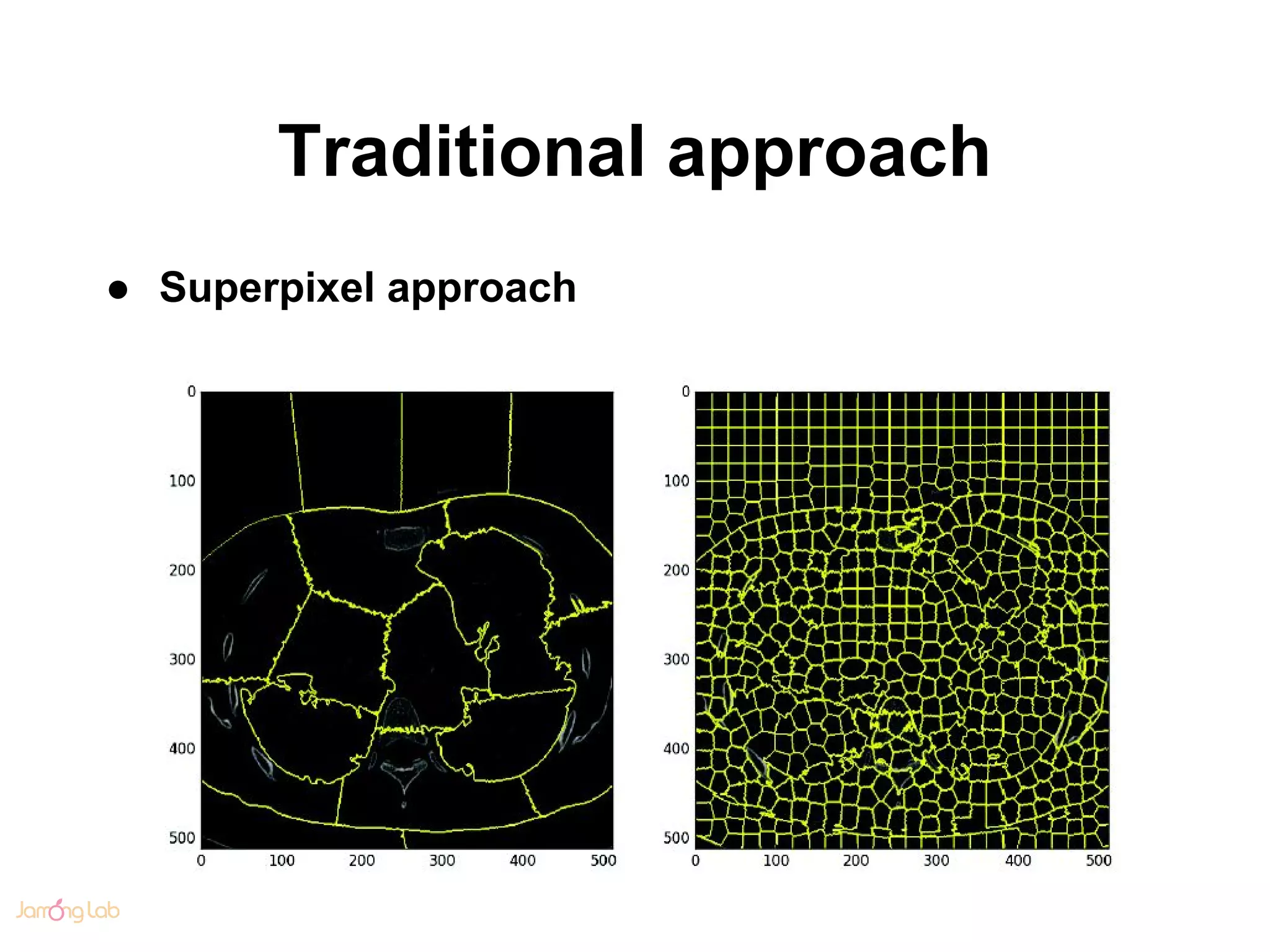 Traditional approach
● Superpixel approach
 