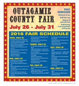 July 2016  |  Appleton • Fox Cities  |  SceneNewspaper.com  |  49
2016 FAIR SCHEDULE
 
