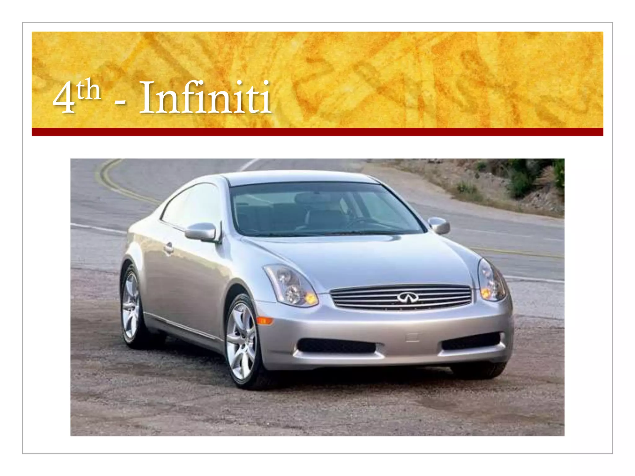 4th - Infiniti
 