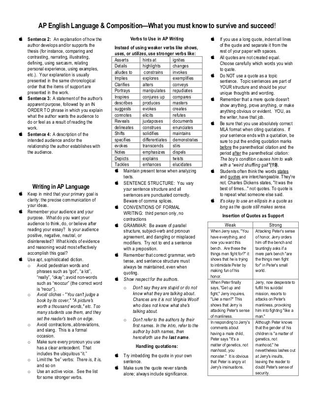 Ap english language and composition essay