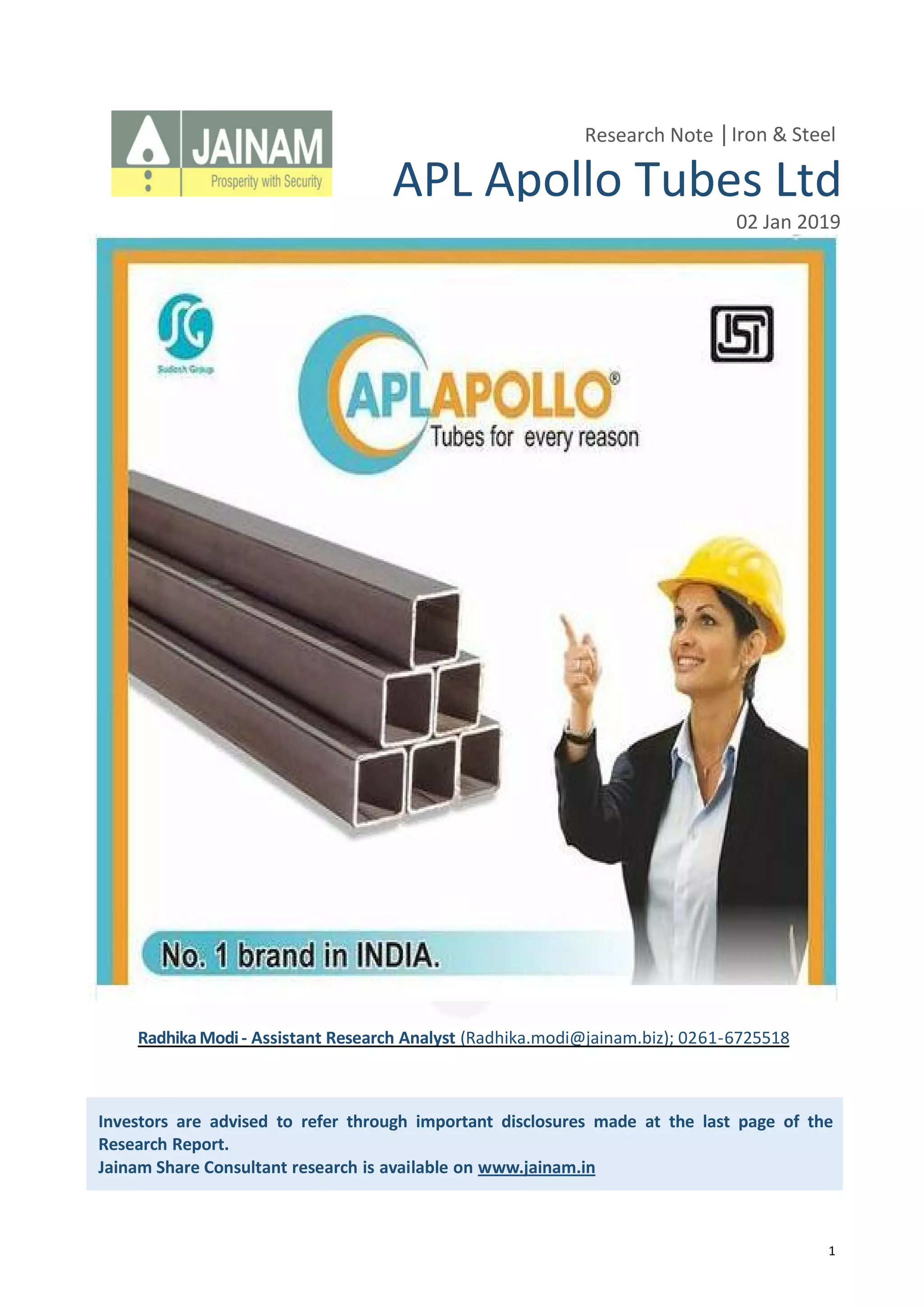 Apl apollo tubes Ltd. | PDF