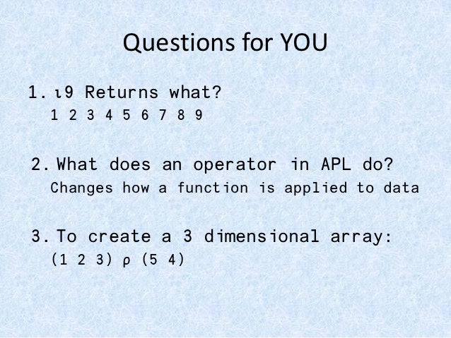 Apl – a programming language