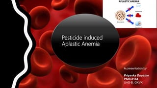 Pesticide induced
Aplastic Anemia
A presentation by:
Priyanka Dupatne
PAlB-8144
UAS-B, GKVK
 