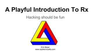 A Playful Introduction To Rx
Hacking should be fun
Erik Meijer
www.applied-duality.com
 