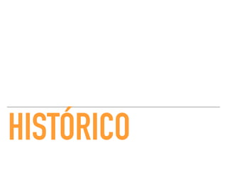HISTÓRICO
HISTÓRIA
▸ 21/03/2013 1ª Demo
▸ Opensource(Apache License 2.0)
▸ Base para dotCloud
 