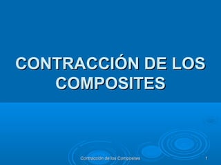 CONTRACCIÓN DE LOSCONTRACCIÓN DE LOS
COMPOSITESCOMPOSITES
Contracción de los CompositesContracción de los Composites 11
 