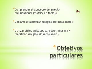 Aplicación de arreglos bidimensionales | PPSX