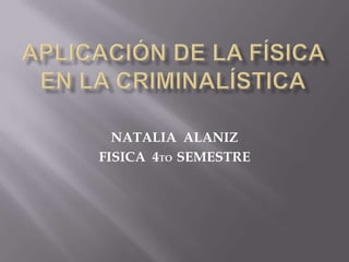 NATALIA ALANIZ
FISICA 4TO SEMESTRE
 