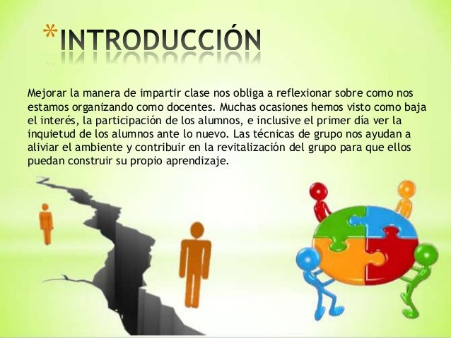 Aplicación en el aula (Técnicas de grupo)