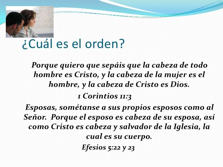Resultado de imagen para El hombre es cabeza de la mujer, como Cristo es cabeza de la Iglesia