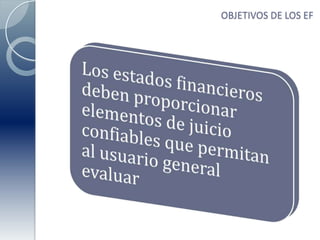 OBJETIVOS DE LOS EF