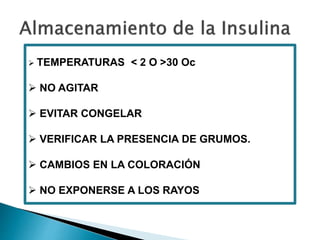  TEMPERATURAS < 2 O >30 Oc
 NO AGITAR
 EVITAR CONGELAR
 VERIFICAR LA PRESENCIA DE GRUMOS.
 CAMBIOS EN LA COLORACIÓN
 NO EXPONERSE A LOS RAYOS DEL SOL.
 