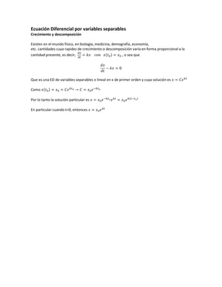 Aplicaciones a las ED primer orden