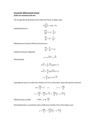Aplicaciones a las ED primer orden