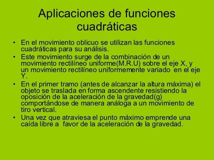 Aplicaciones De Funciones CuadráTicas Aplicaciones De Funciones CuadráTicas