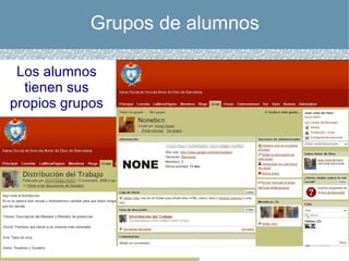 Grupos de alumnos Los alumnos tienen sus propios grupos 