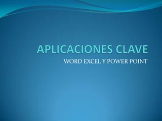 WORD EXCEL Y POWER POINT
 