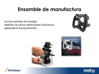 Ensamble de manufactura
Las herramientas de montaje
Habilitan las tareas optimizando la eficiencia
agilizando el funcionamiento.
 
