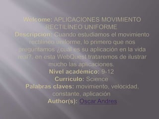 Aplicaciones del mru