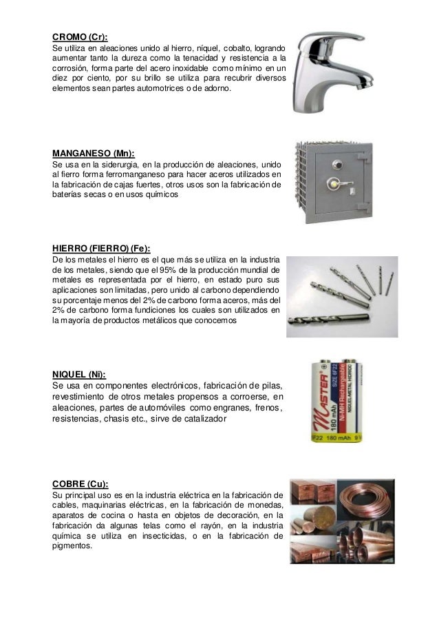 Aplicaciones de los elementos quimicos Aplicaciones de los elementos quimicos