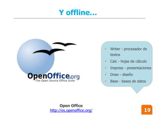 Y offline…



                             Writer - procesador de
                               textos
                 ...