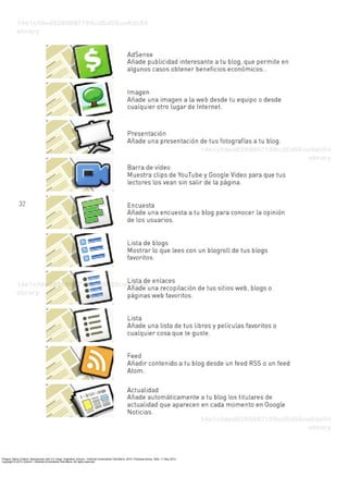 Priegue, María Cristina. Aplicaciones web 2.0: blogs. Argentina: Eduvim - Editorial Universitaria Villa María, 2010. ProQuest ebrary. Web. 11 May 2015.
Copyright © 2010. Eduvim - Editorial Universitaria Villa María. All rights reserved.
 