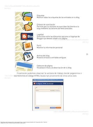 Priegue, María Cristina. Aplicaciones web 2.0: blogs. Argentina: Eduvim - Editorial Universitaria Villa María, 2010. ProQuest ebrary. Web. 11 May 2015.
Copyright © 2010. Eduvim - Editorial Universitaria Villa María. All rights reserved.
 