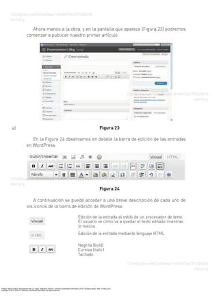 Priegue, María Cristina. Aplicaciones web 2.0: blogs. Argentina: Eduvim - Editorial Universitaria Villa María, 2010. ProQuest ebrary. Web. 14 May 2015.
Copyright © 2010. Eduvim - Editorial Universitaria Villa María. All rights reserved.
 