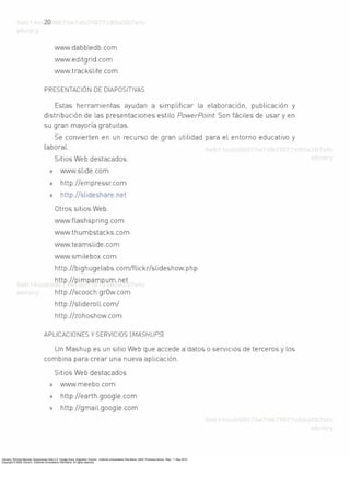 Caivano, Romina Marcela. Aplicaciones Web 2.0: Google Docs. Argentina: Eduvim - Editorial Universitaria Villa María, 2009. ProQuest ebrary. Web. 11 May 2015.
Copyright © 2009. Eduvim - Editorial Universitaria Villa María. All rights reserved.
 