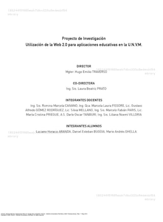 Caivano, Romina Marcela. Aplicaciones Web 2.0: Google Docs. Argentina: Eduvim - Editorial Universitaria Villa María, 2009. ProQuest ebrary. Web. 11 May 2015.
Copyright © 2009. Eduvim - Editorial Universitaria Villa María. All rights reserved.
 