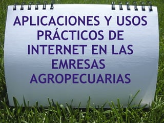 APLICACIONES Y USOS PRÁCTICOS DE INTERNET EN LAS EMRESAS    AGROPECUARIAS 