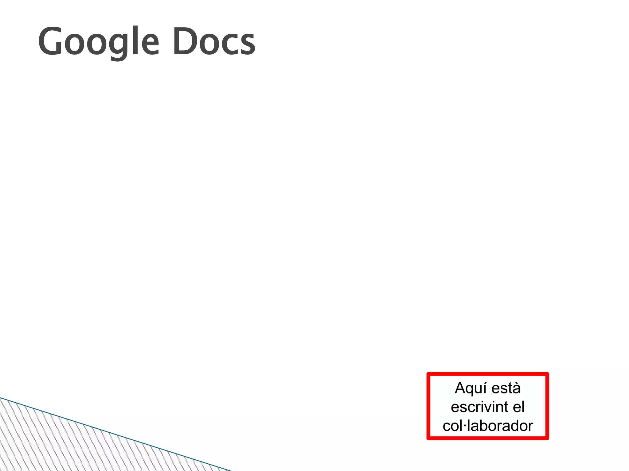 Google DocsAquí està escrivint el col·laborador