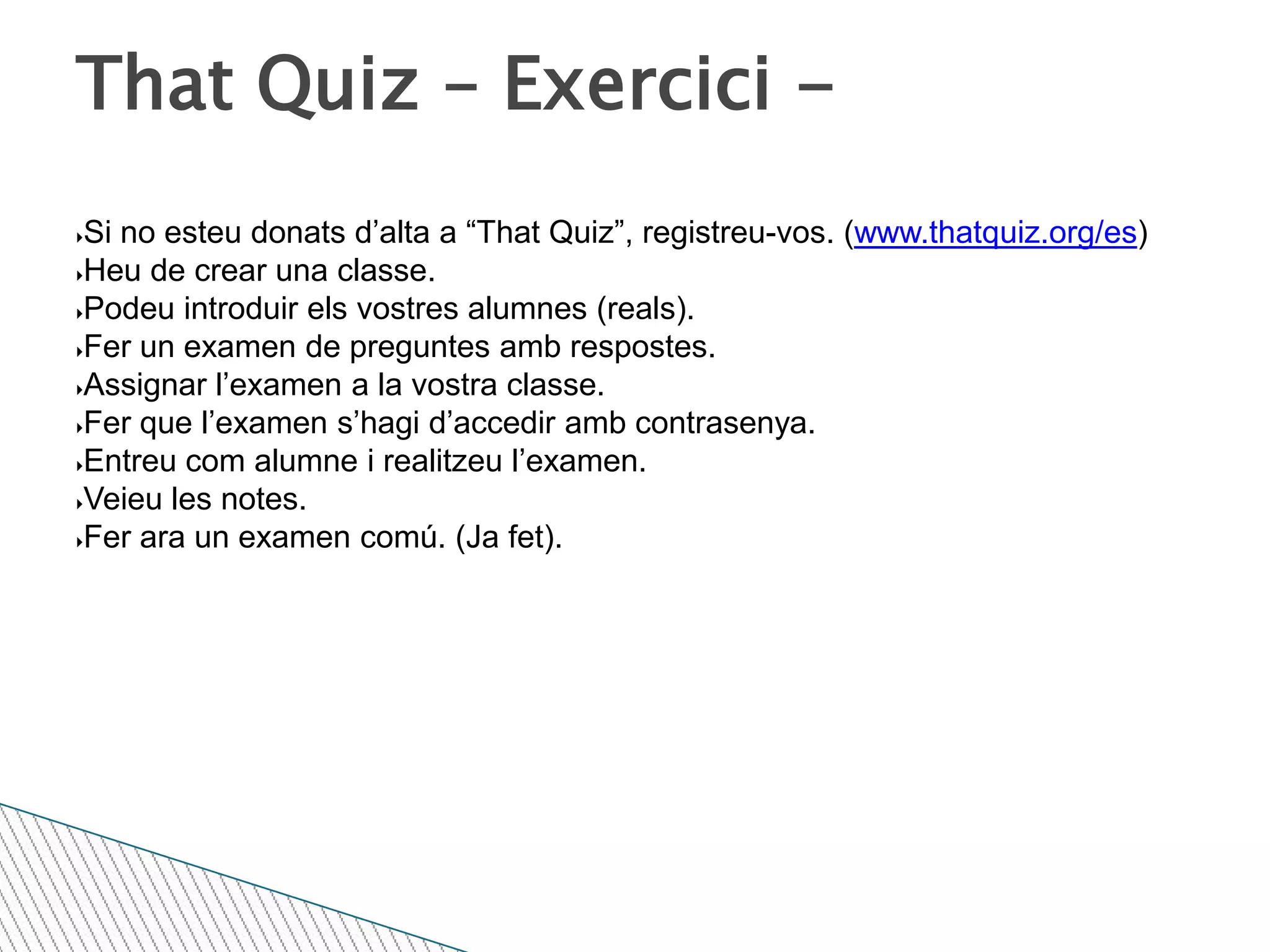 That Quiz – Crear curs -La primera opció que ens surt és la de crear el nostre curs.