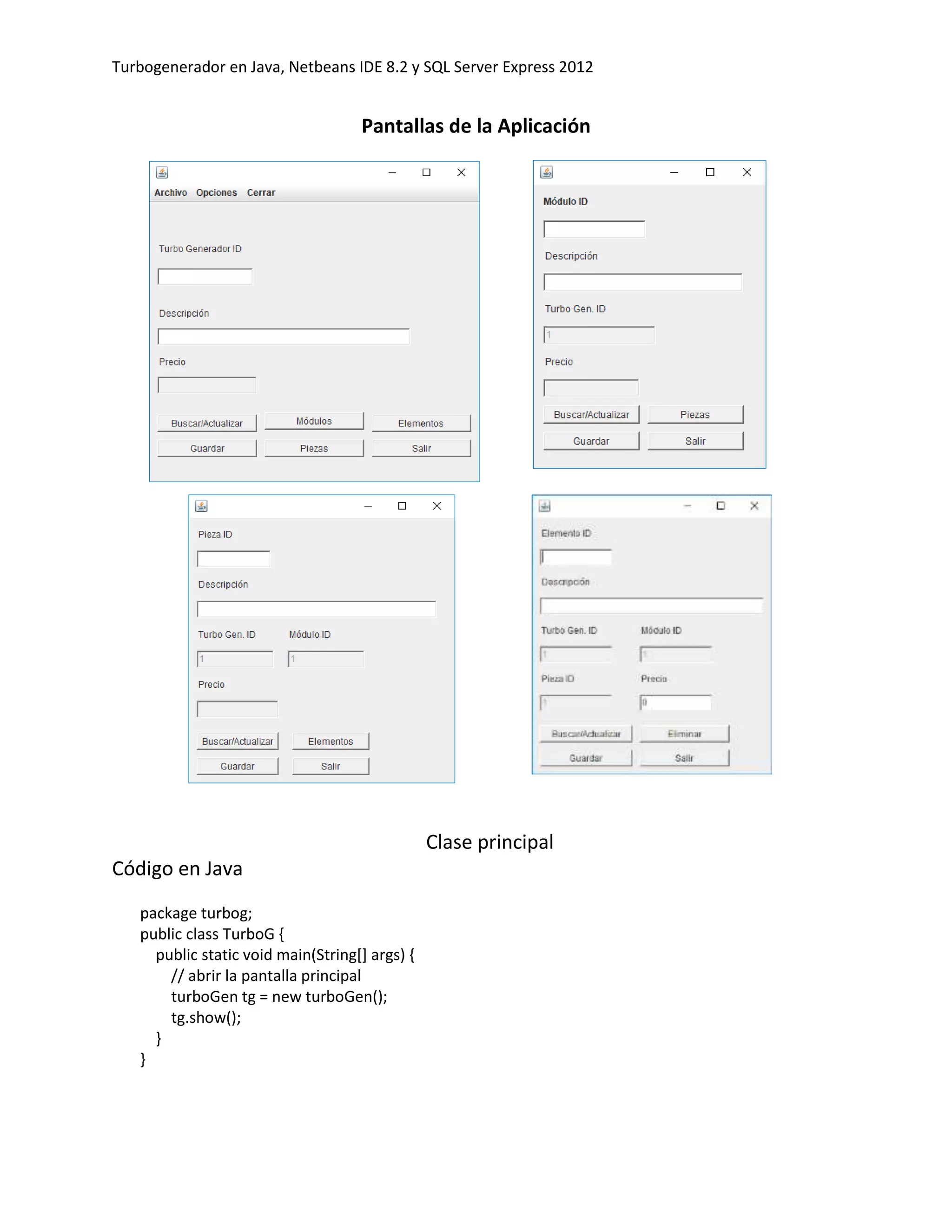 Aplicacion turbogenerador java | PDF