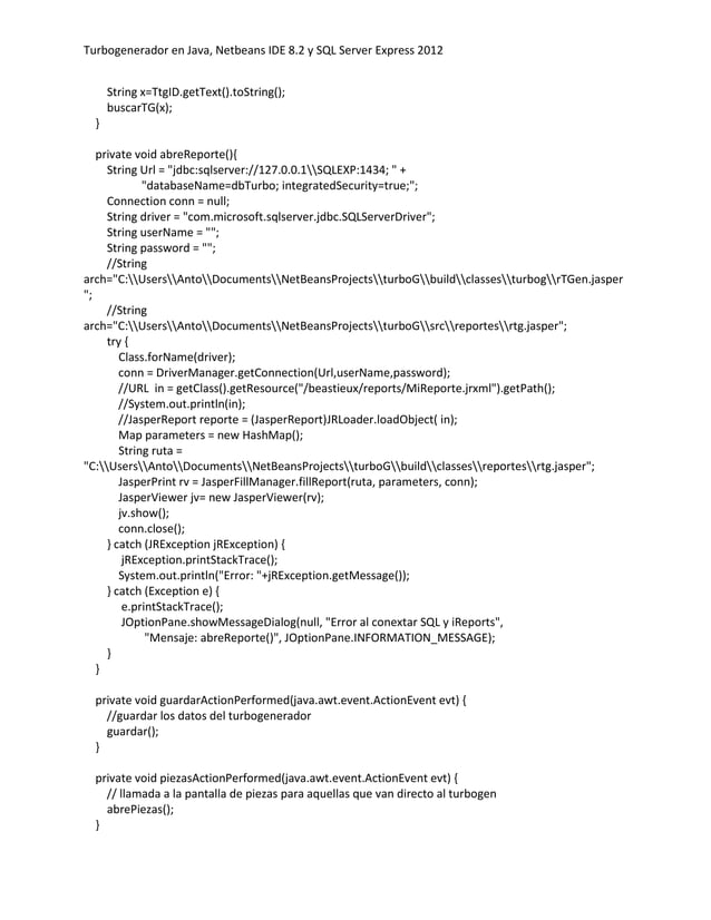 Aplicacion turbogenerador java | PDF