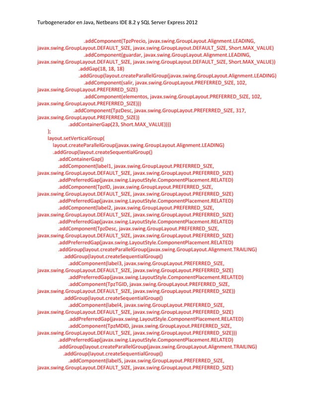 Aplicacion turbogenerador java | PDF