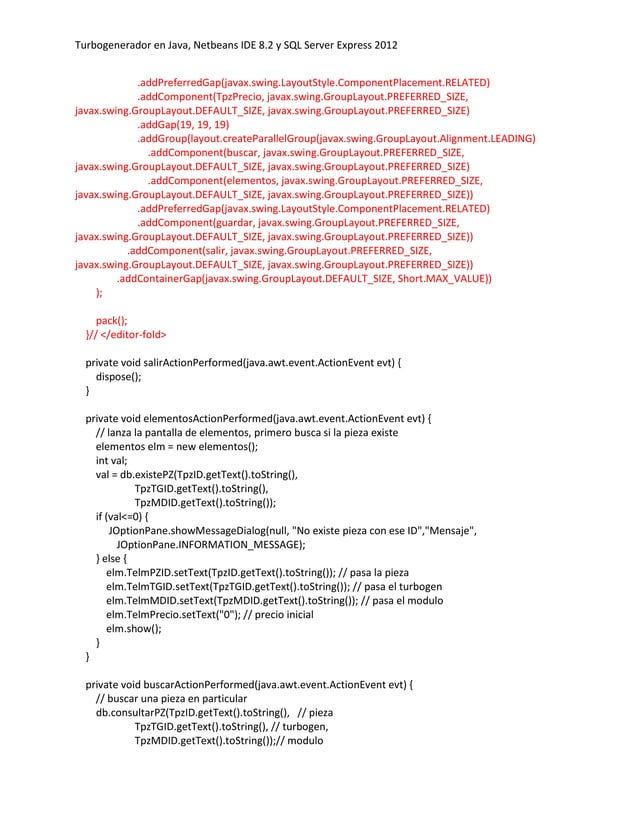Aplicacion turbogenerador java | PDF