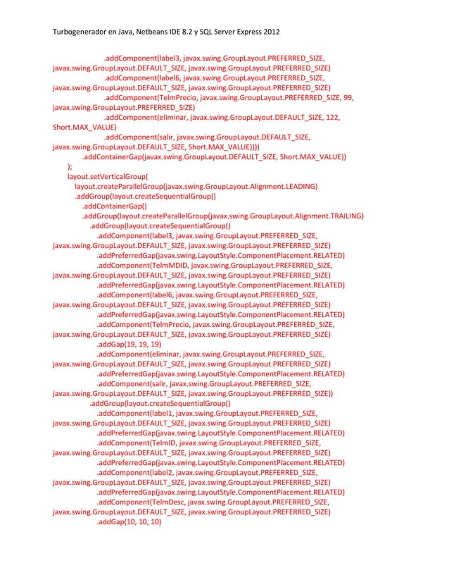 Aplicacion turbogenerador java | PDF