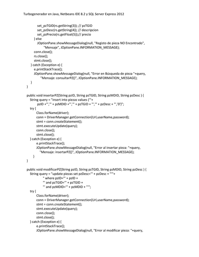 Aplicacion turbogenerador java | PDF