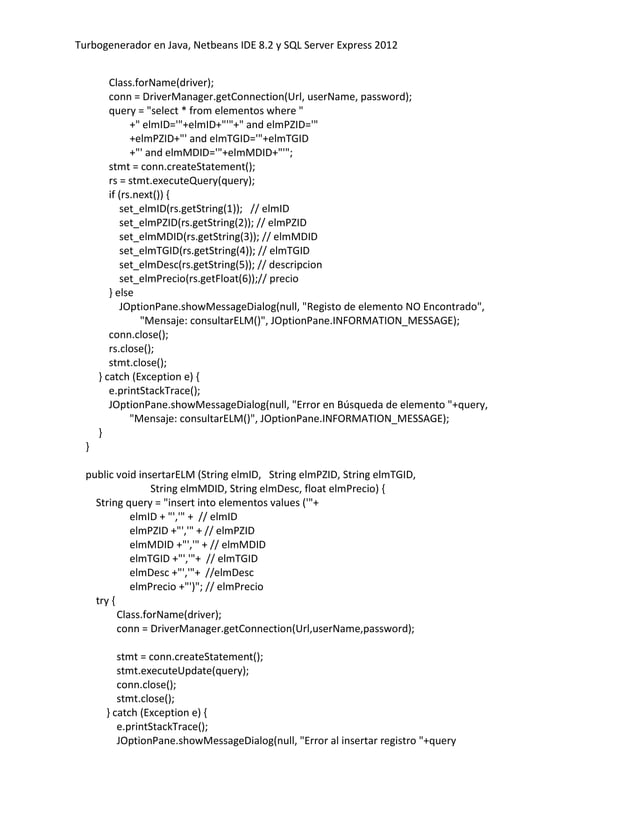 Aplicacion turbogenerador java | PDF