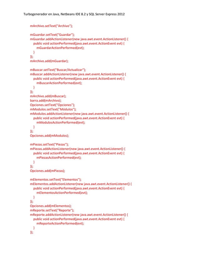 Aplicacion turbogenerador java | PDF