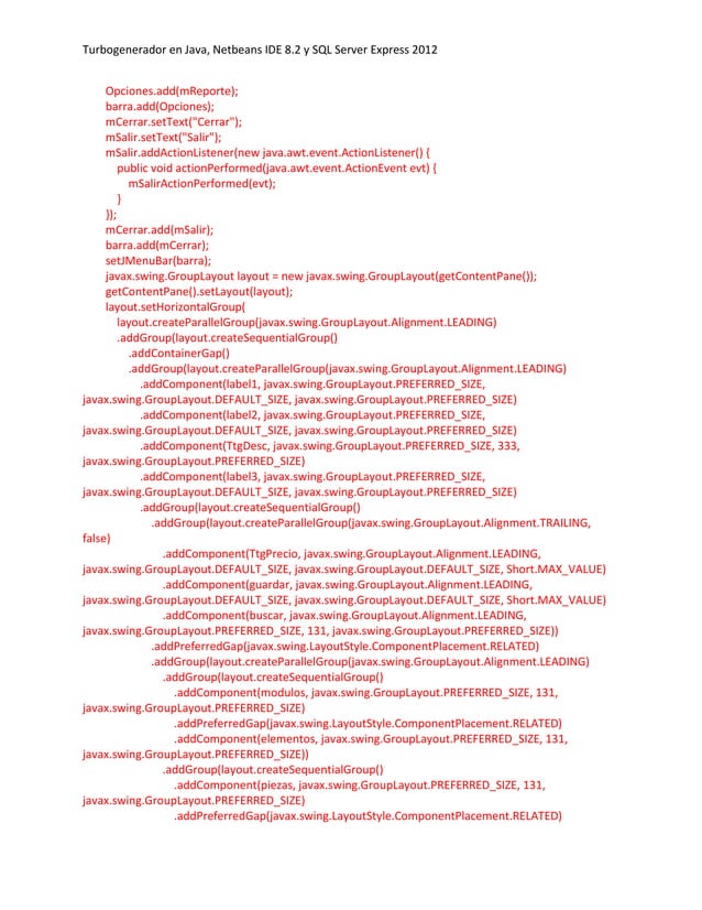 Aplicacion turbogenerador java | PDF