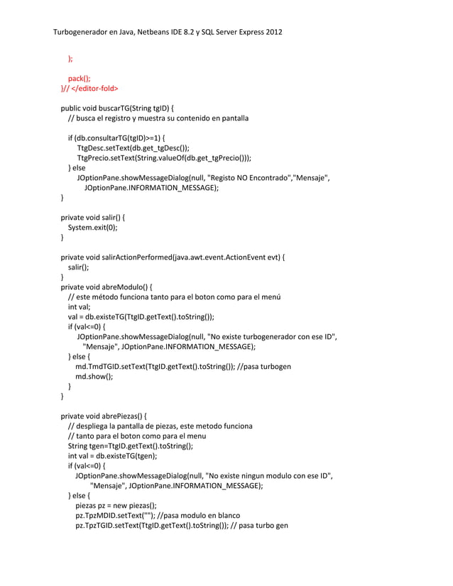 Aplicacion turbogenerador java | PDF