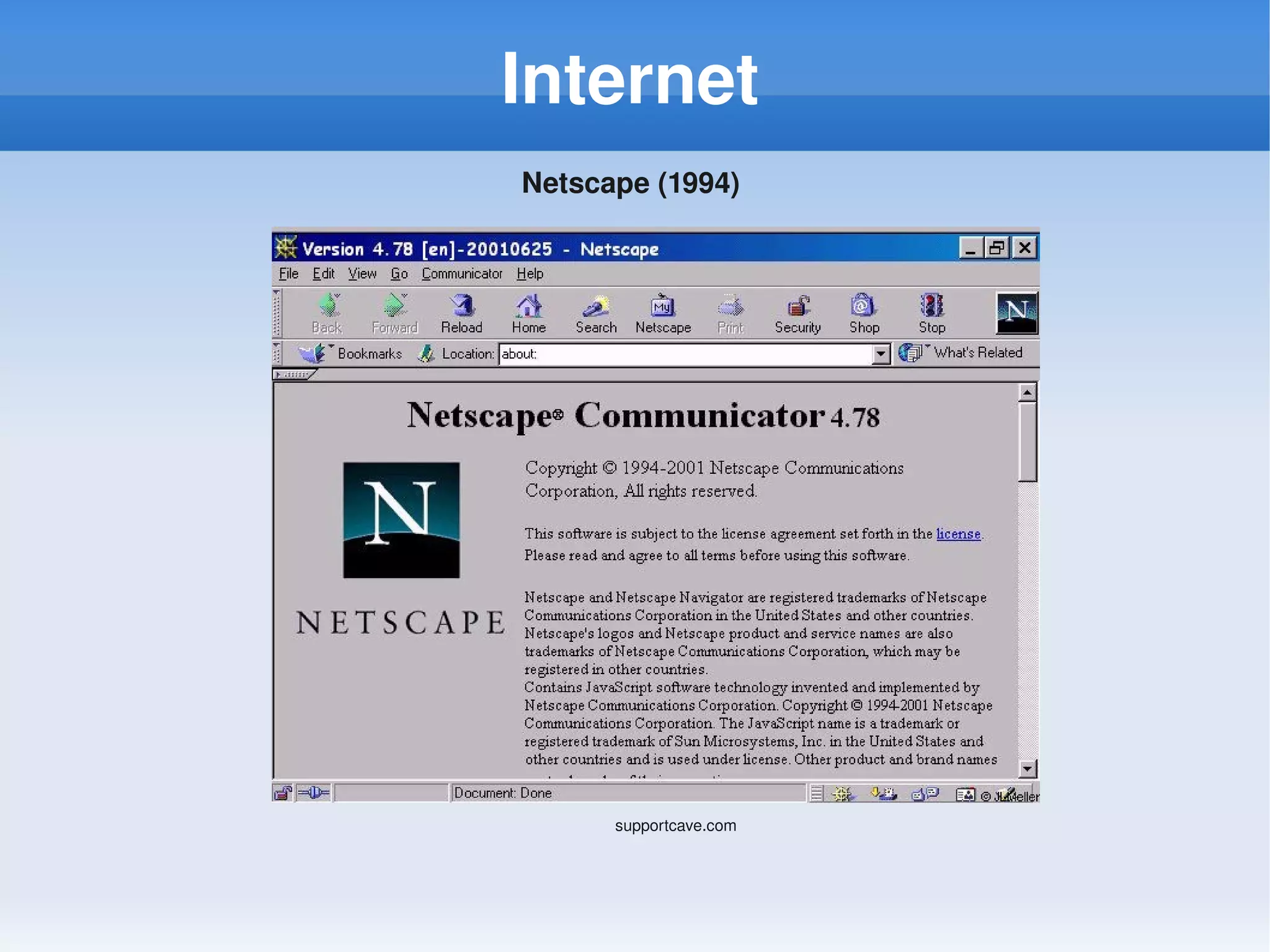 Internet
Netscape (1994) 




      supportcave.com
 