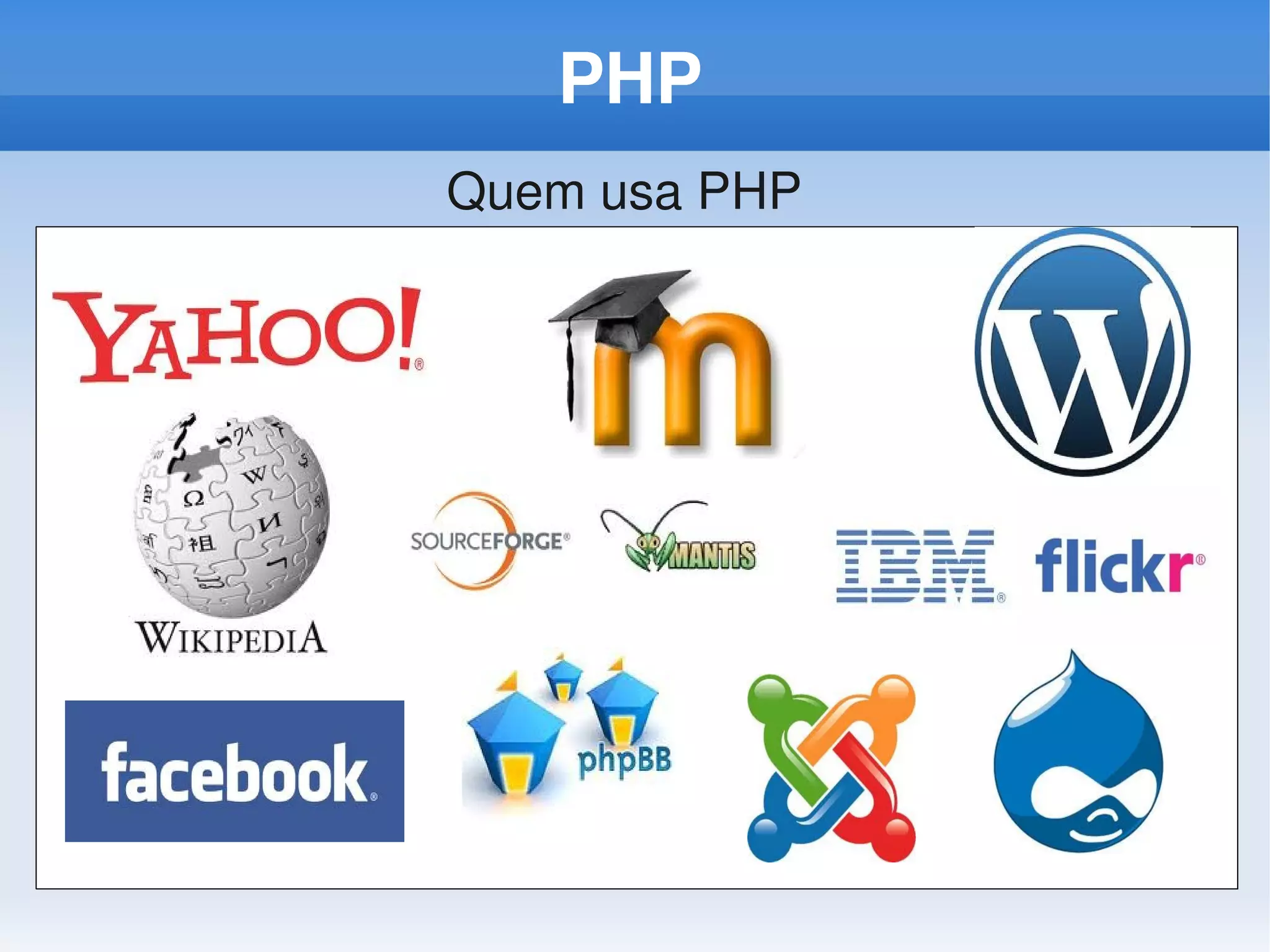 PHP
Quem usa PHP
 
